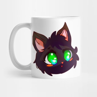 Black cat with green eyes Mug